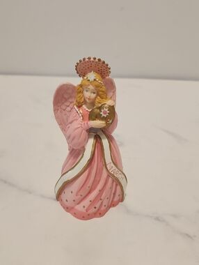 Angel Of The Month March Figurine Holding Gold Heart Angel Of Love